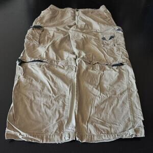 Cream vintage baggy cargo utility pants